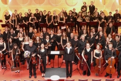 Das Sinfonieorchester der Universität Hohenheim und das Orchestre Universitaire de Strassbourg anlässlich eines gemeinsamen Konzerts 2016 im Hospitalhof Stuttgart