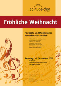 Solitude-Chor - Weihnachtskonzert 2019 @ Salvatorkirche, Giebel